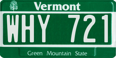 VT license plate WHY721