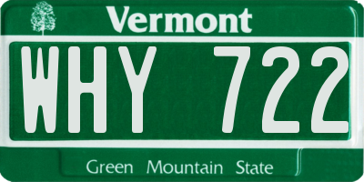 VT license plate WHY722