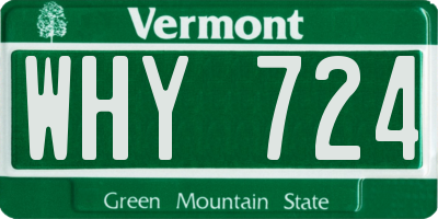 VT license plate WHY724