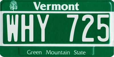 VT license plate WHY725