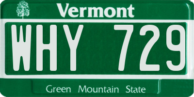 VT license plate WHY729