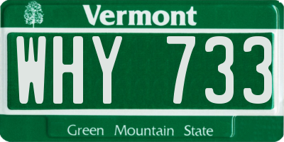 VT license plate WHY733