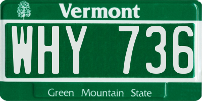 VT license plate WHY736