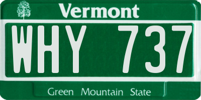 VT license plate WHY737