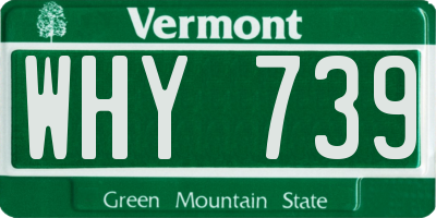 VT license plate WHY739