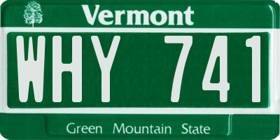 VT license plate WHY741