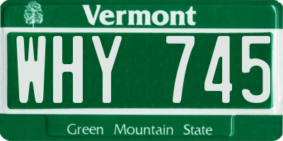 VT license plate WHY745
