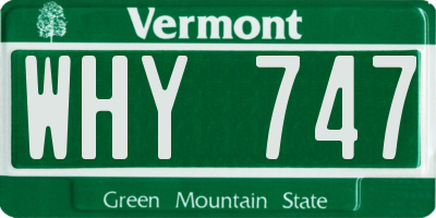VT license plate WHY747