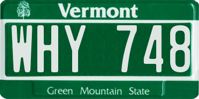 VT license plate WHY748