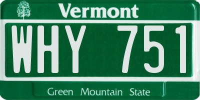 VT license plate WHY751