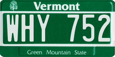 VT license plate WHY752