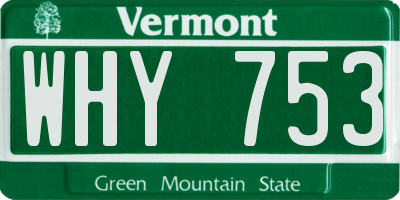 VT license plate WHY753
