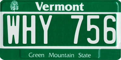 VT license plate WHY756