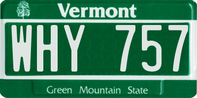 VT license plate WHY757