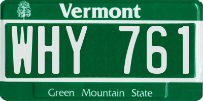 VT license plate WHY761