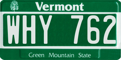 VT license plate WHY762