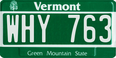 VT license plate WHY763