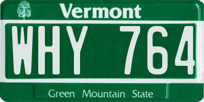 VT license plate WHY764