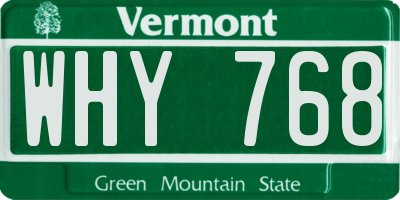 VT license plate WHY768