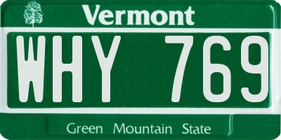 VT license plate WHY769