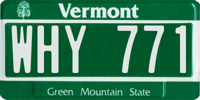 VT license plate WHY771