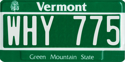 VT license plate WHY775
