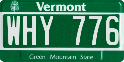 VT license plate WHY776