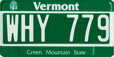 VT license plate WHY779