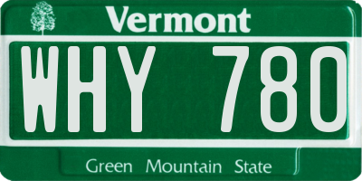 VT license plate WHY780