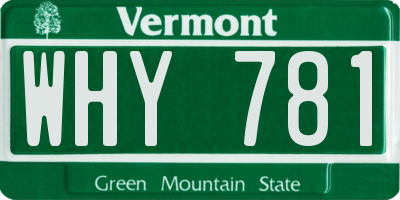 VT license plate WHY781