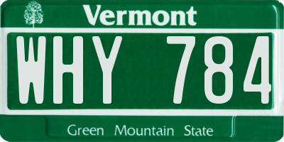 VT license plate WHY784