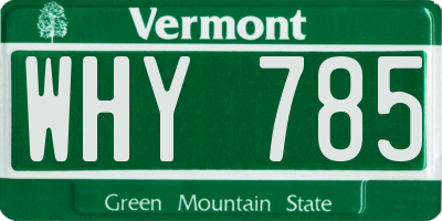 VT license plate WHY785