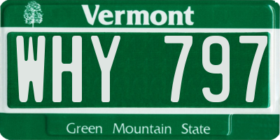 VT license plate WHY797