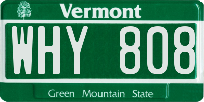 VT license plate WHY808