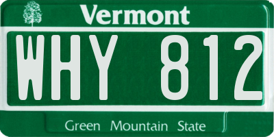 VT license plate WHY812