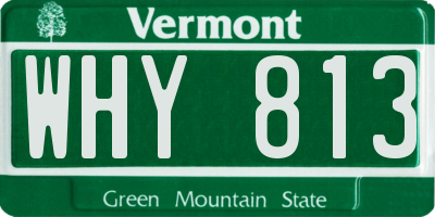 VT license plate WHY813