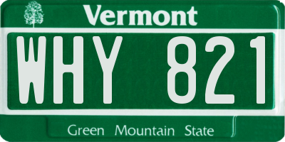 VT license plate WHY821