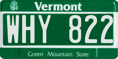 VT license plate WHY822