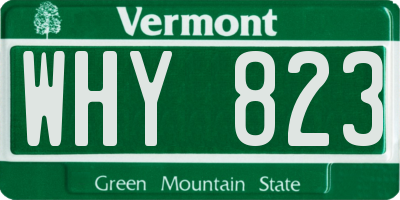 VT license plate WHY823