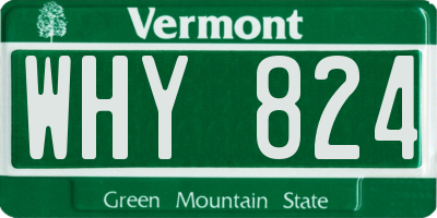 VT license plate WHY824