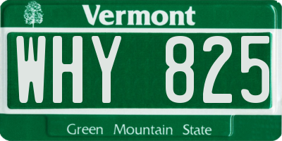 VT license plate WHY825
