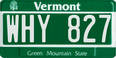 VT license plate WHY827