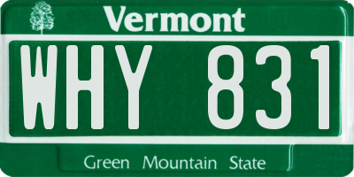 VT license plate WHY831