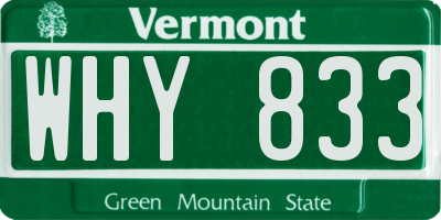 VT license plate WHY833