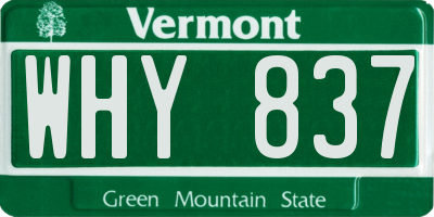 VT license plate WHY837