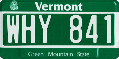 VT license plate WHY841