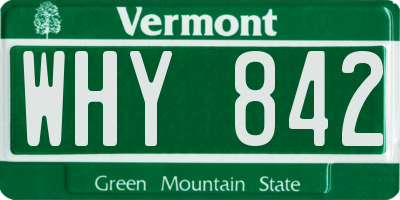 VT license plate WHY842