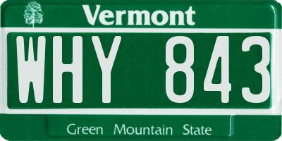 VT license plate WHY843
