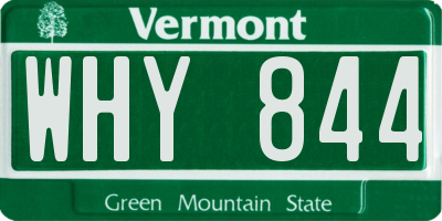 VT license plate WHY844