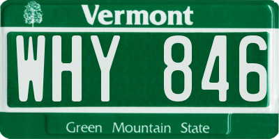 VT license plate WHY846